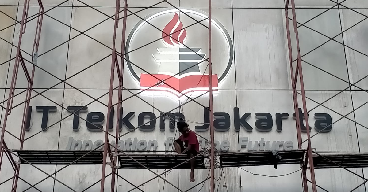 huruf timbul it telkom jakarta